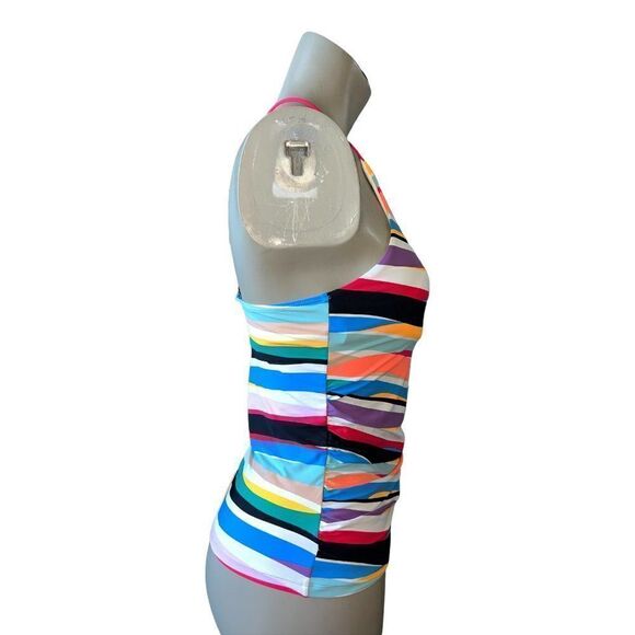 Anne Cole Multicolor Striped High-Neck Tankini Swim Top Small NWT - Picture 4 of 8